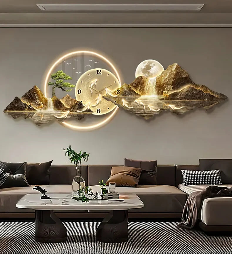 Design Luxury Wall Clocks Led Large Aesthetic Minimalist Wall Watch Silent Fashion Nordic Reloj De Pared Living Room Decoration