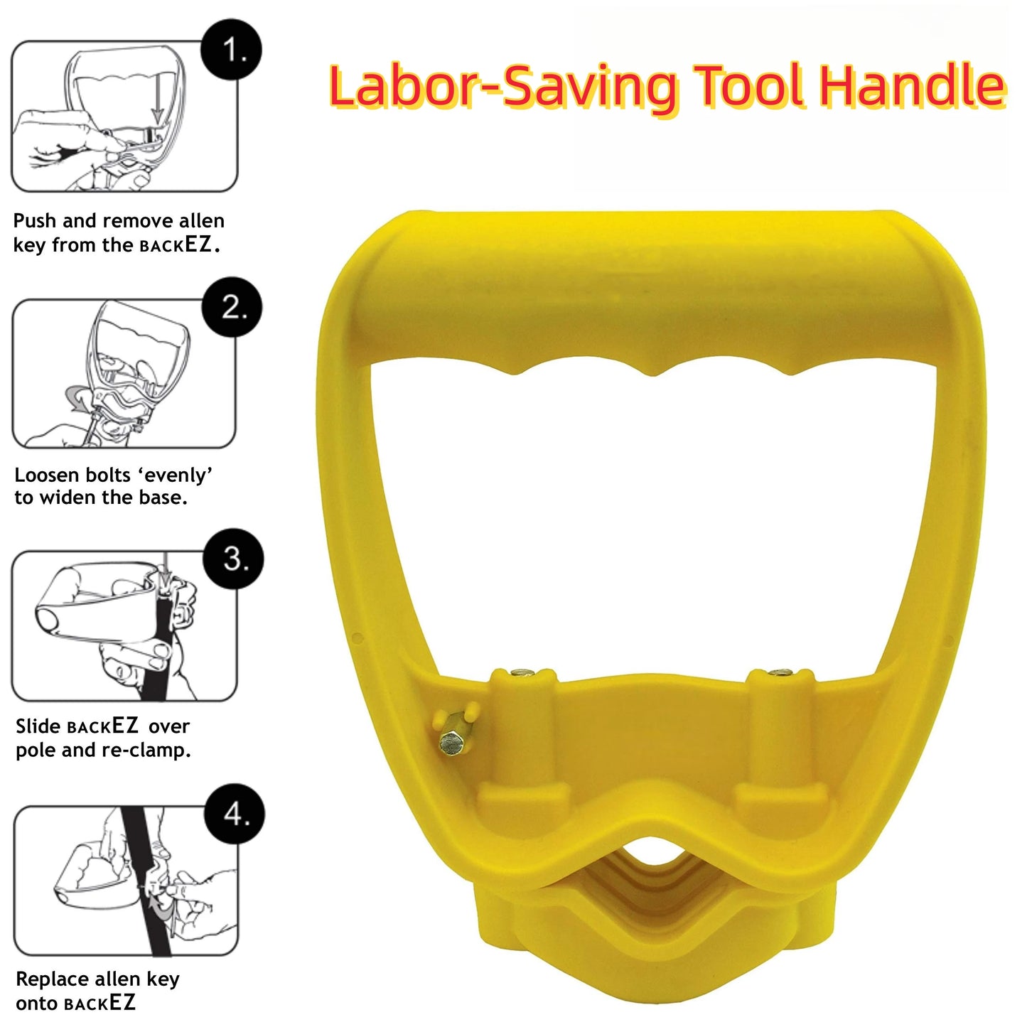 Shovel or Rake labor-saving Handle Attachment Shovel Work with Garden Shovels Rakes, D Grip Ergonomic Handle Replacement